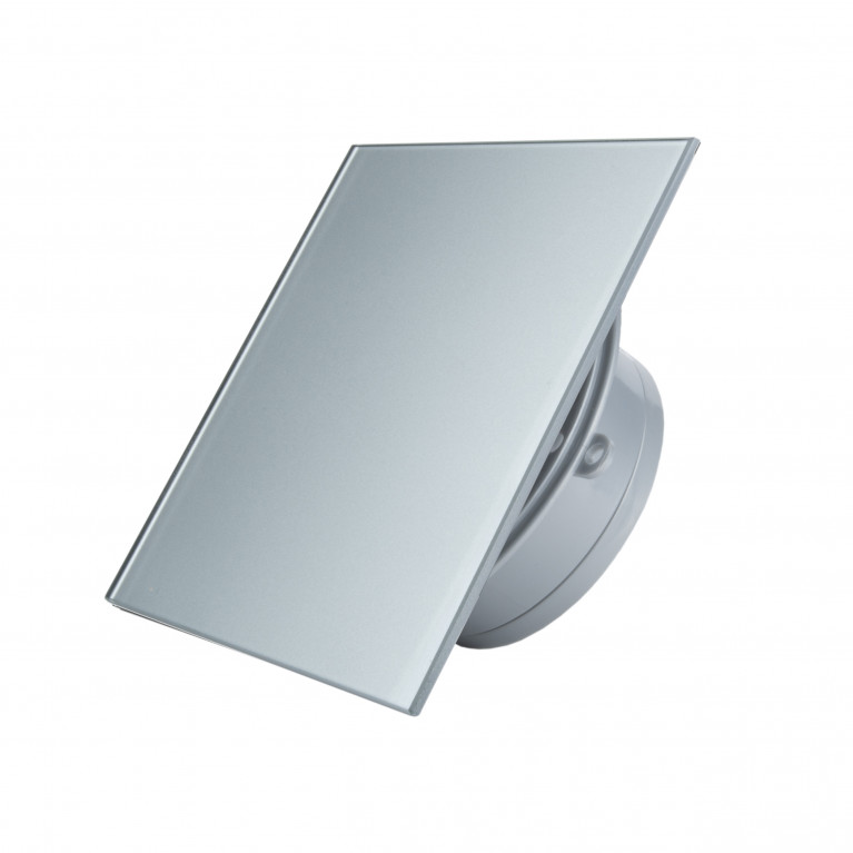 Designer ultra-slim fan MMP 100, 90 m³ / h, glass, light gray
