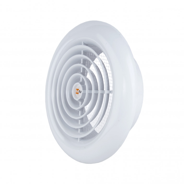 Ventilation grill MM with 100 mm spigot, plastic, white